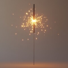 Bright sparkler emitting light with dark background