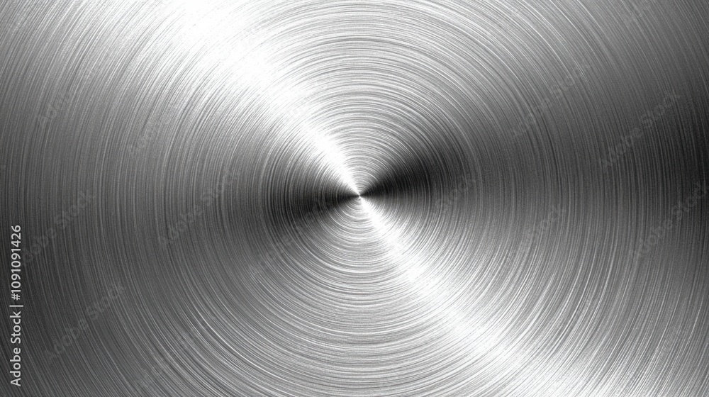 Poster smooth brushed metal texture background with circular pattern ideal for industrial, design, and arti