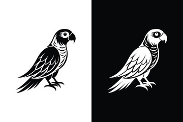 Fototapeta premium Parrot icon isolated on on White Background Vector Art Illustration on white background.