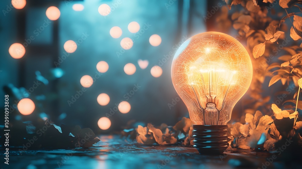 Poster A creative pitch environment with 3D glowing sketches and 2D animated paths of innovation in the background. 4k resolution, Cinematic Scene