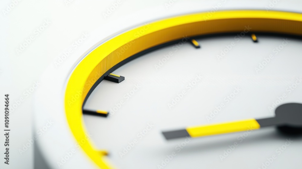 Poster a close-up of a modern gauge with a yellow accent, indicating measurement or performance.