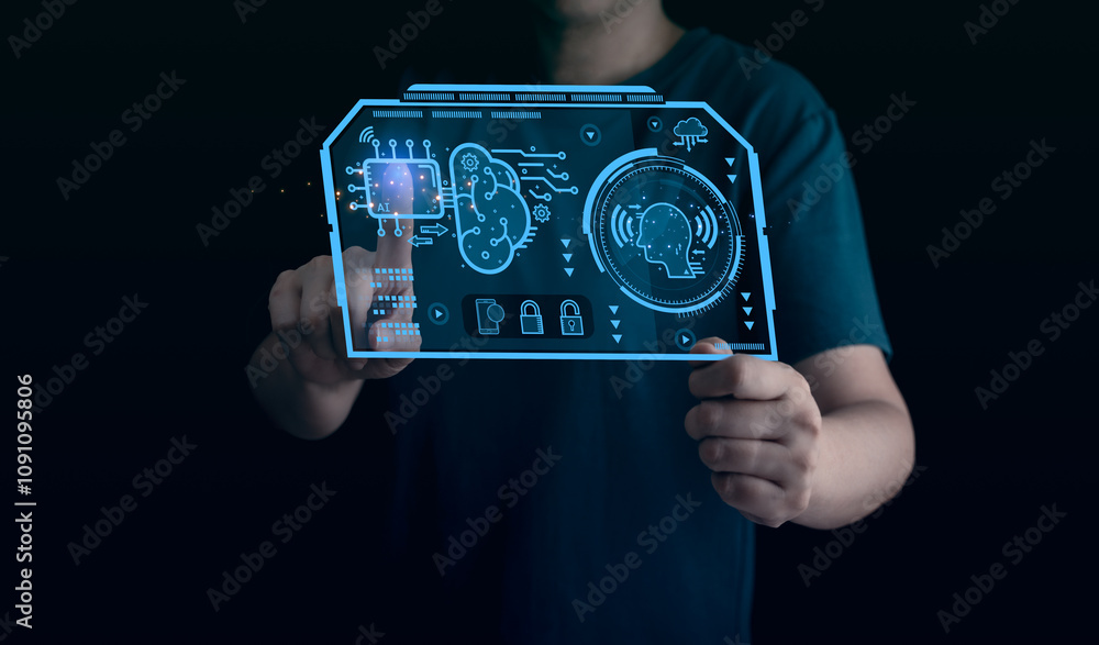 Aufkleber experience the future of digital innovation with ai interface, where smart technology meets automate