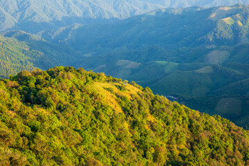 Fototapeta premium Doi Pui Ko, a tourist attraction, a camping site, a viewpoint, Mae Hong Son, Thailand