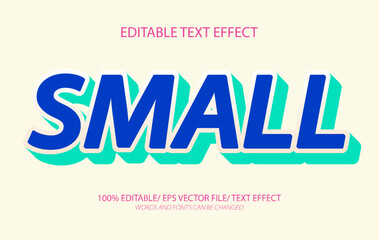 Fototapeta premium Small editable text effect, 3D editable text template.
