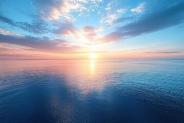 Fototapeta premium Ocean Sunset Sky Background Tranquil Nature Landscape Abstract Colors