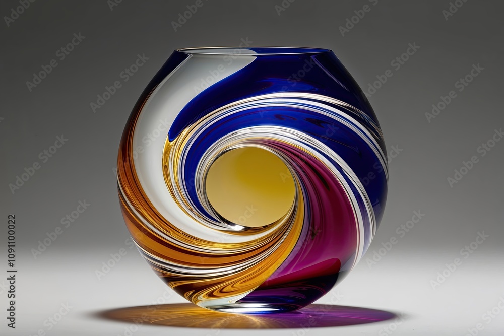 Poster mesmerizing split-tone glass with fluid motion patterns for a unique and radiant experience