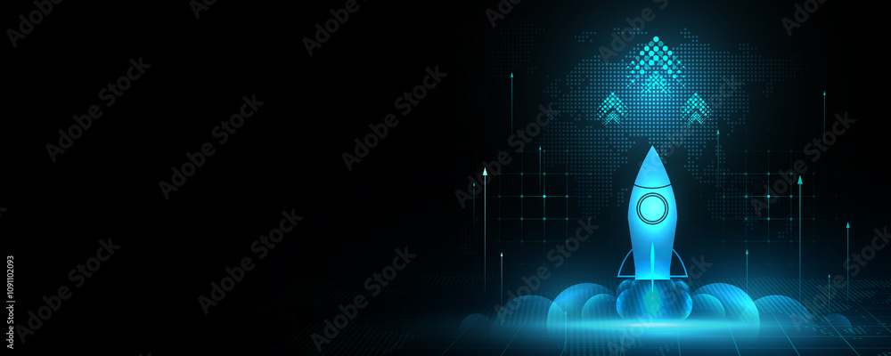 Poster high-tech technology creation and development concept background image