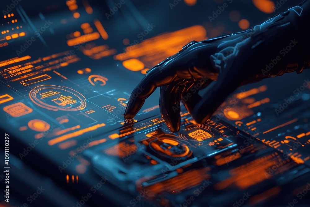 Poster futuristic education technology event high-tech learning environment digital interface interaction n