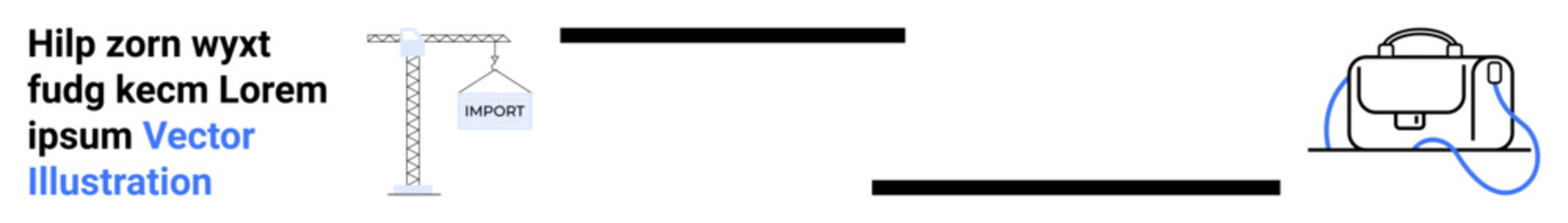 Obraz premium Sketched airport sign with hanging board, parallel black lines, and suitcase icon with blue tag. Ideal for travel guides, airport services, vacation planning, logistics, transport, travel agencies