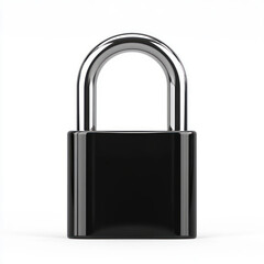 Fototapeta premium A close-up of a chrome padlock symbolizing security and protection. isolated on white background.