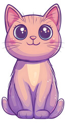  Cute cartoon kitten with a playful and funny expression