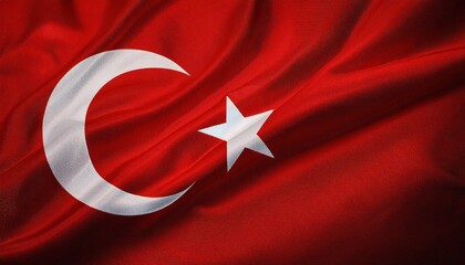 The Majestic Turkish Flag. Symbol of Unity and History, Showcasing Vibrant Red with Crescent Moon and Star, a Representation of National Pride and Cultural Heritage