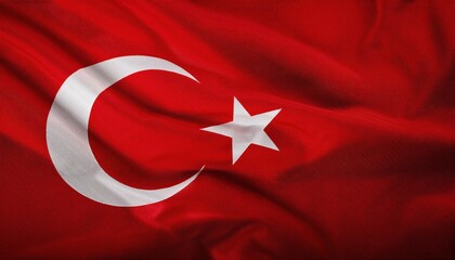 Obraz premium The Majestic Turkish Flag. Symbol of Unity and History, Showcasing Vibrant Red with Crescent Moon and Star, a Representation of National Pride and Cultural Heritage