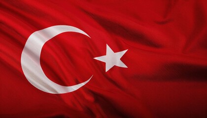 The Majestic Turkish Flag. Symbol of Unity and History, Showcasing Vibrant Red with Crescent Moon and Star, a Representation of National Pride and Cultural Heritage