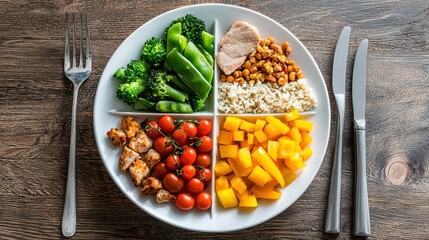 Balanced Meal Plate with Fresh Ingredients