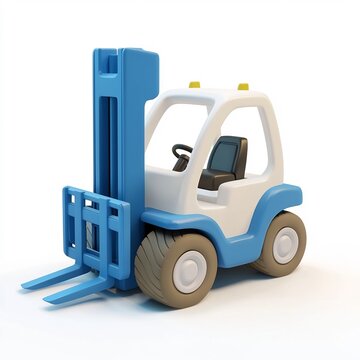 recommend clip art: Minimalist Forklift 3D in Monochrome Color Scheme
