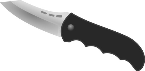 Obraz premium Jack Knife. Side profile of a knife with rotating blade ready for animation. Isolated vector illustration.