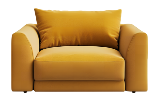 鮮やかなイエローの一人掛けソファ、モダンで明るいデザイン | Vibrant Yellow Armchair, Modern and Bright Design