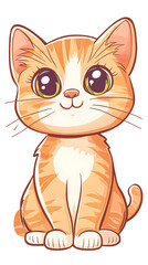  Cute cartoon kitten with a playful and funny expression