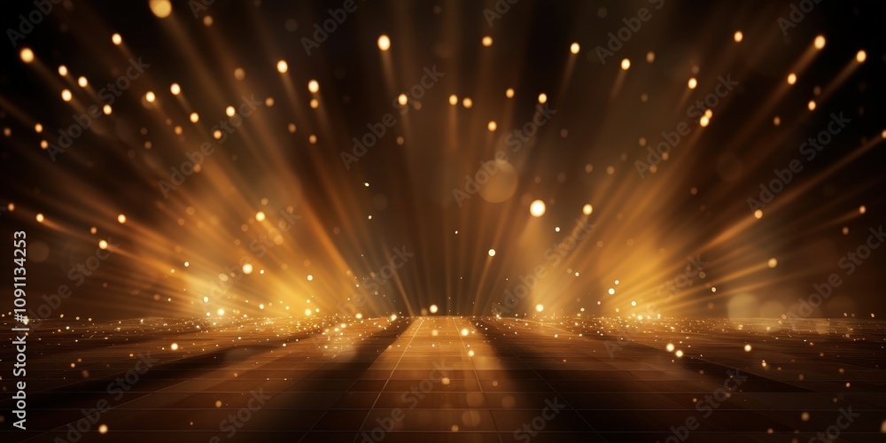 Poster stunning abstract background with golden lights and soft rays, perfect for unique themes in design, 
