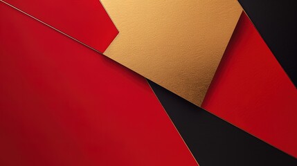 Abstract Red Black and Gold Geometric Design