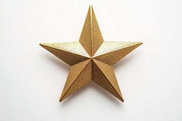 Obraz premium Golden star with glitter texture on white background