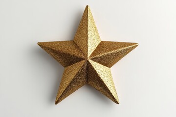 Obraz premium Golden star with glitter texture on light background