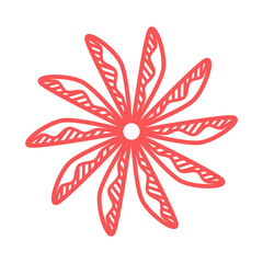 Decoration simple mandala beautiful line shape doodle that inspired by wheel and electric fan that can be used for sticker, book, scrapbook, icon, decorative, etc. with aesthetic white pink color
