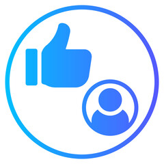 thumbs up gradient icon