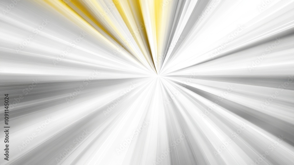 Poster abstract burst of light with dynamic lines in yellow and gray tones.