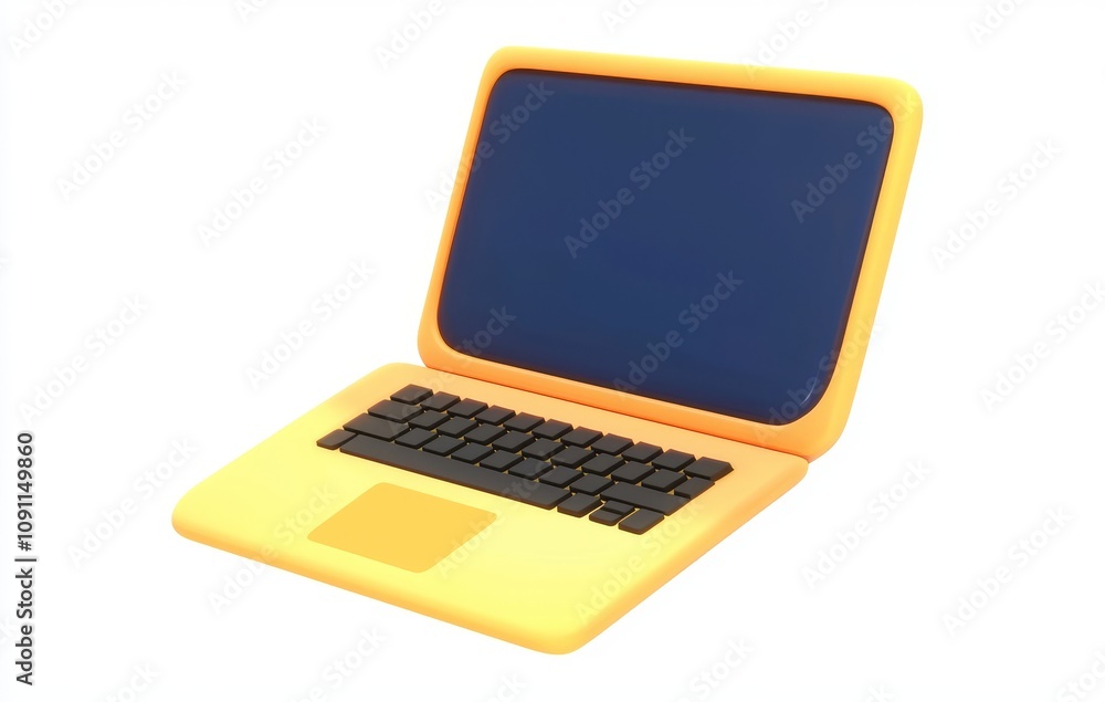 Poster this mockup background of a laptop and different geometric objects is presented in a modern minimal 