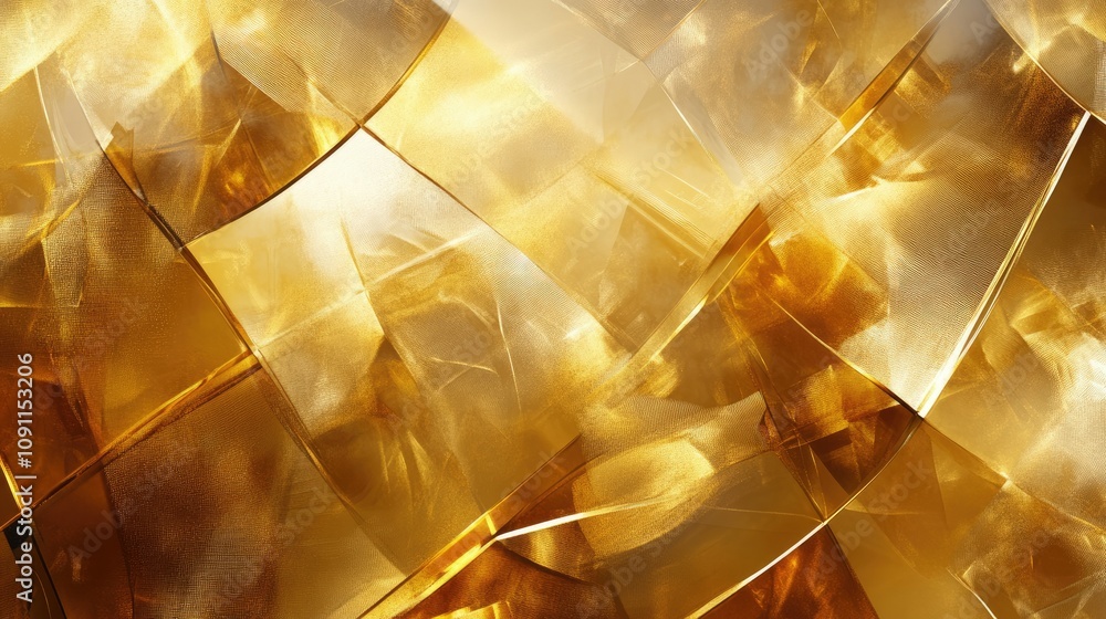 Poster abstract golden layers with soft glow effect