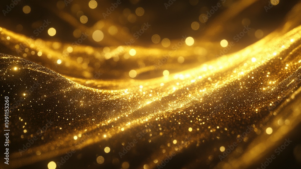 Aufkleber golden sparkling abstract background in 3d format