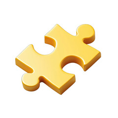 Obraz premium bright yellow puzzle piece on black background, symbolizing connection and problem solving. This captures essence of teamwork and creativity