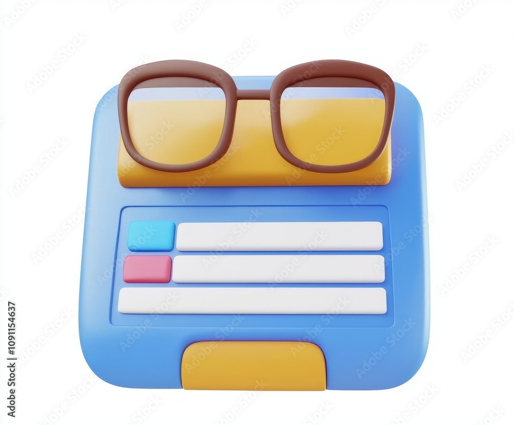 Poster 3d modern icon. cartoon minimal style. website development concept. website coding, web page.