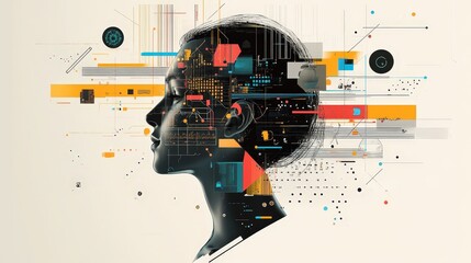 A visual breakdown of an AI system inner workings, showcasing data inputs transforming into meaningful outputs through advanced algorithms