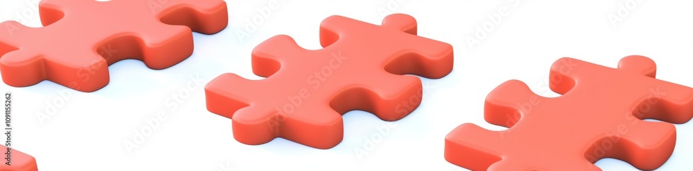 Poster isolated 3d puzzle pieces on a white background. 5 different angles for website or mobile app.