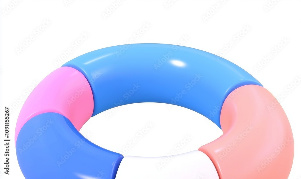 Poster holographic 3d background with metal shapes, chromatic hollow macro objects with holes, futuristic d
