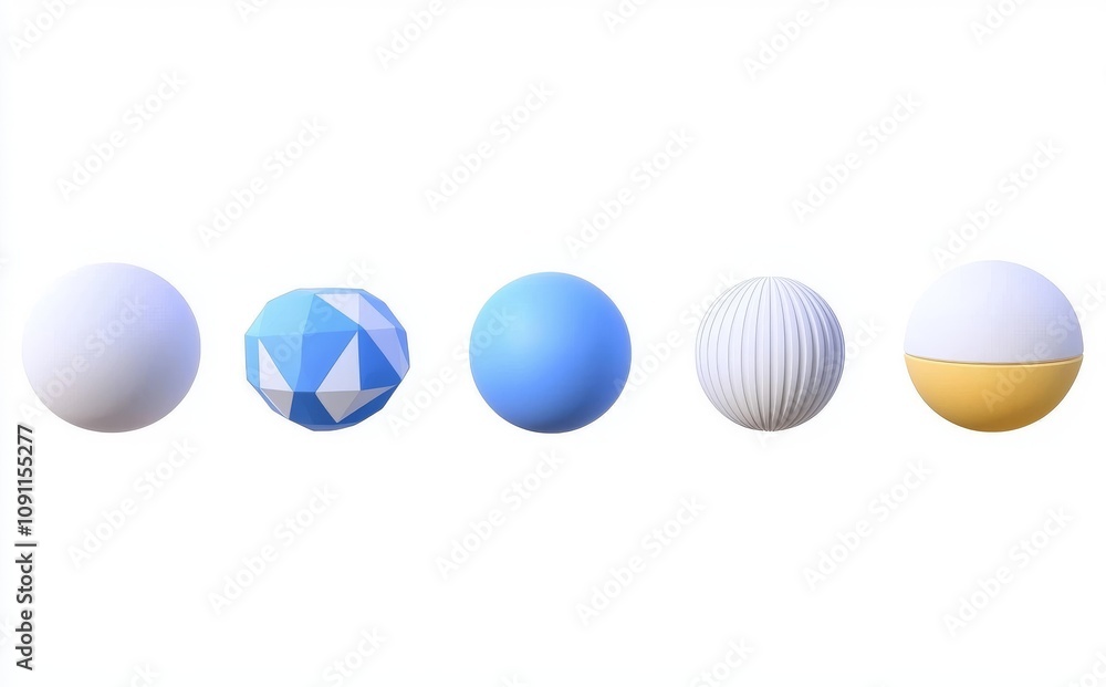 Poster modern illustration of geometric shapes with connected lines and dots. set of 3d objects isolated on