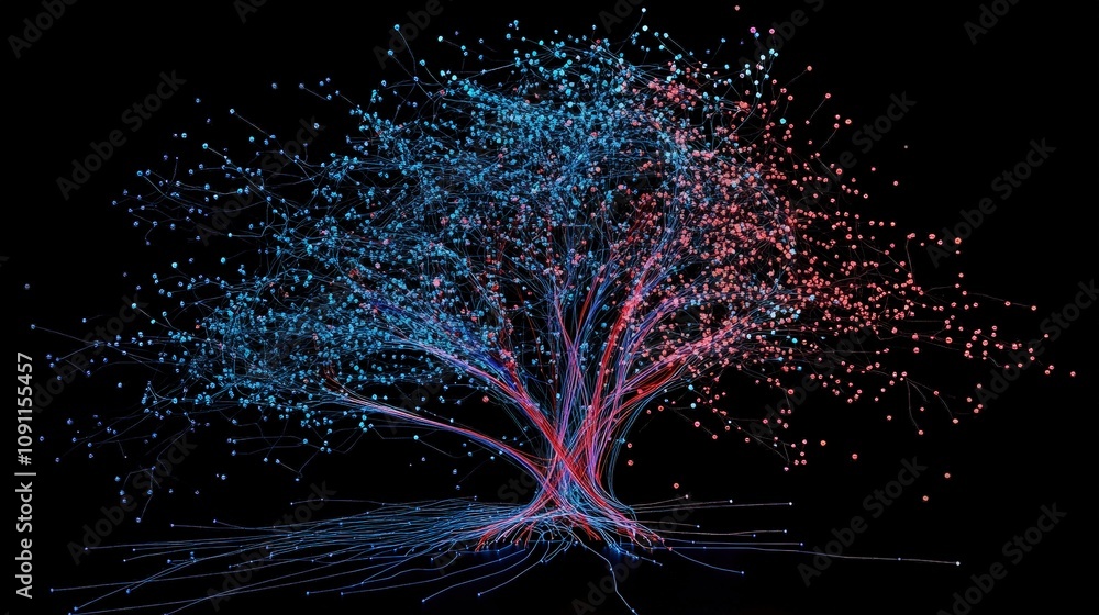 Aufkleber a visualization of neural pathways in an ai model, where each connection enhances the ai ability to 