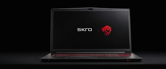 Sleek gaming laptop with illuminated keyboard and modern design, showcasing advanced technology in digital environment.