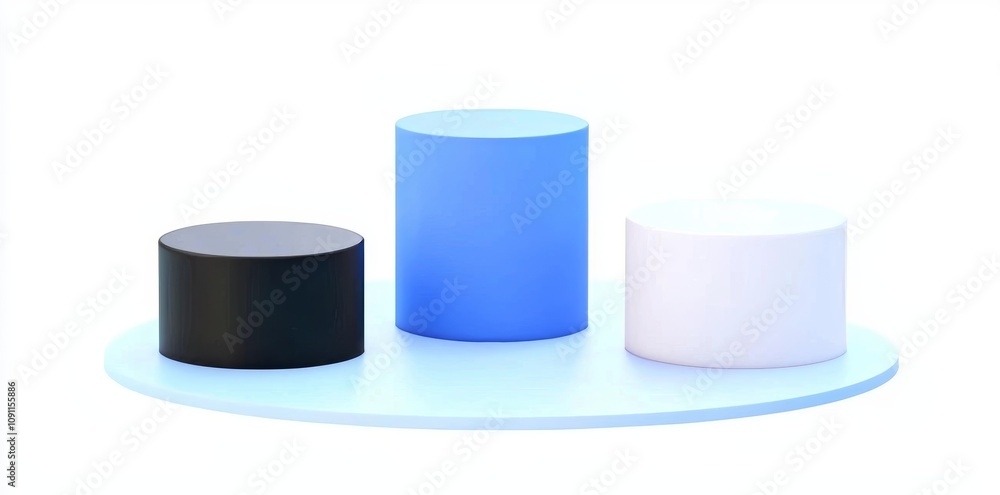 Poster presentation background with podium on white. illustration of 3d rendering.