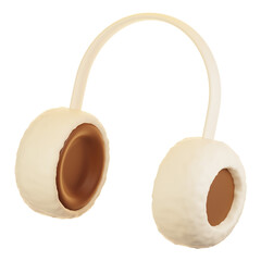3d rendering winter icon concept. 3d render earmuffs