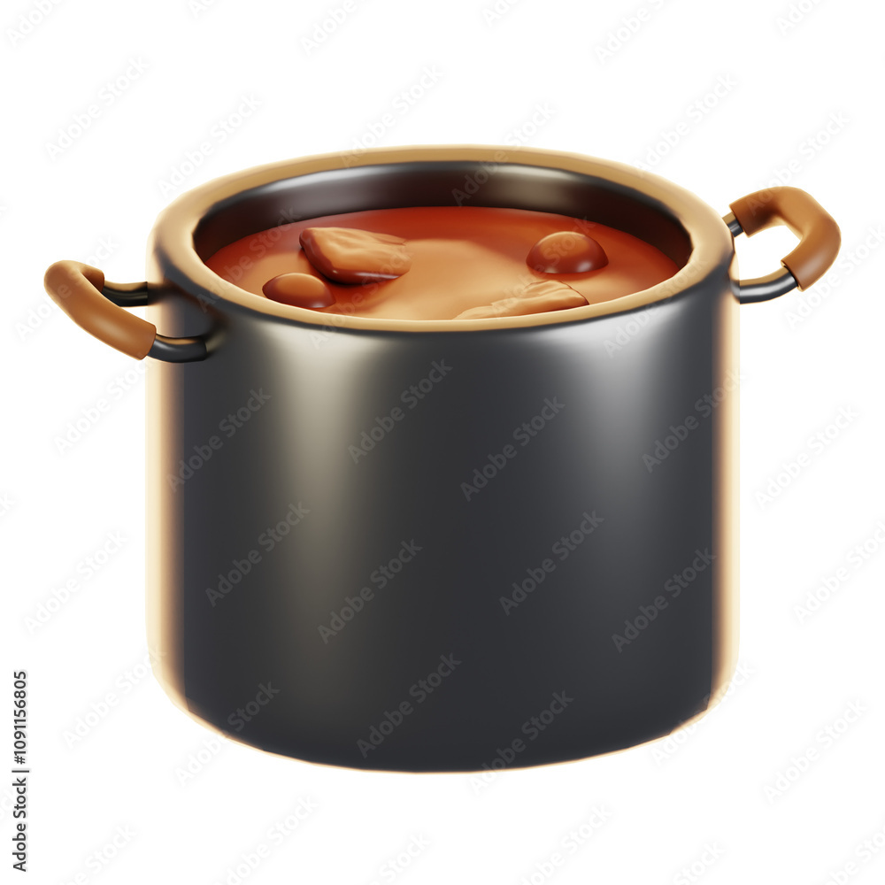 Poster 3d rendering winter icon concept. 3d render stew