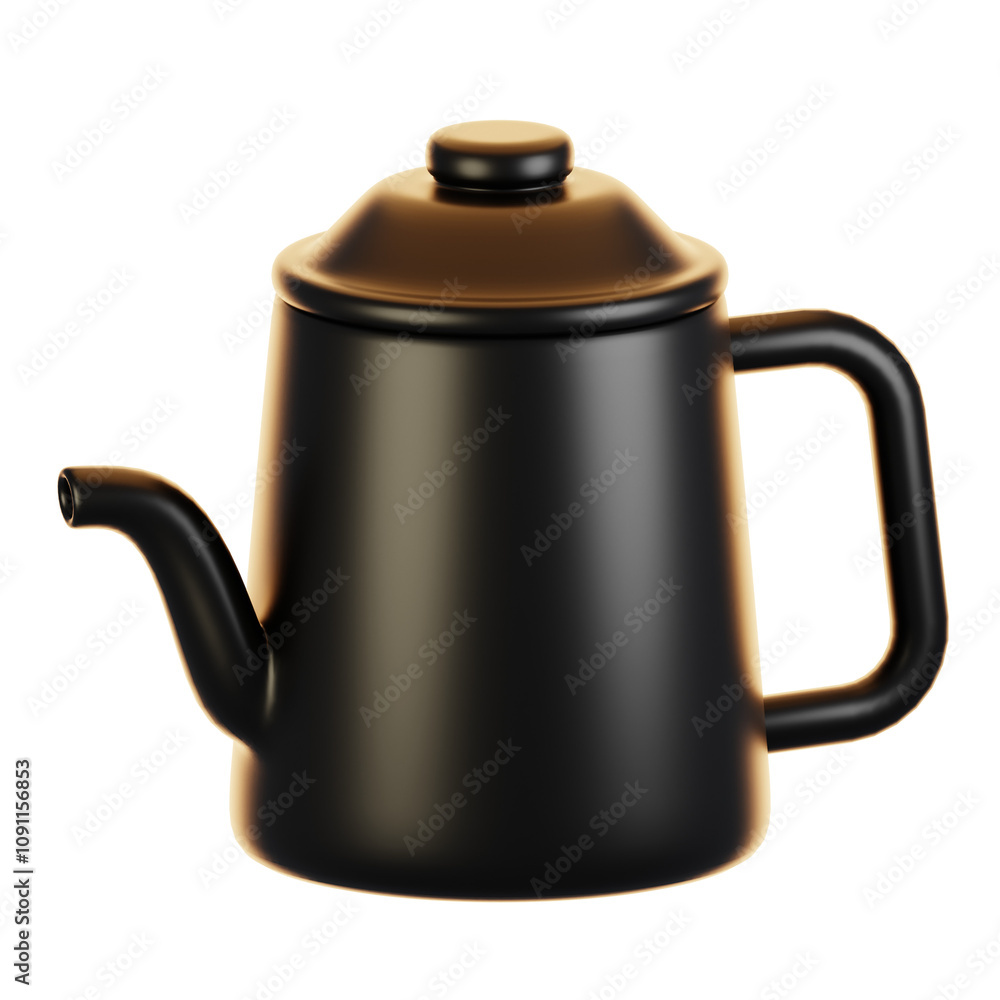 Poster 3d rendering winter icon concept. 3d render teapot