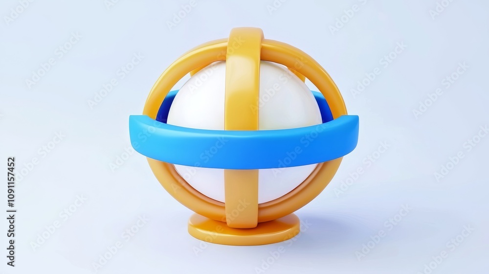 Poster an abstract minimalist background with a gold core ball hidden inside a golden and glass hemisphere 