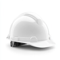 Fototapeta premium white hard hat, safety helmet isolated on white background