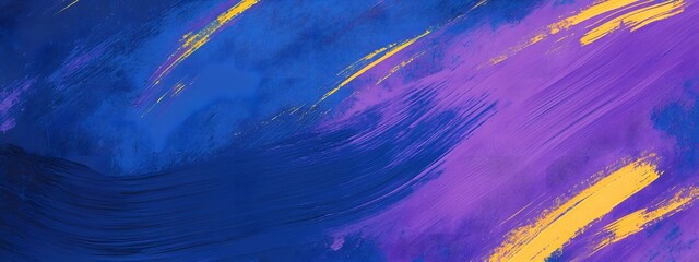 Abstract wallpaper for a mobile phone, featuring vibrant blue and purple hues with yellow brush strokes in the style of Planet Saturn