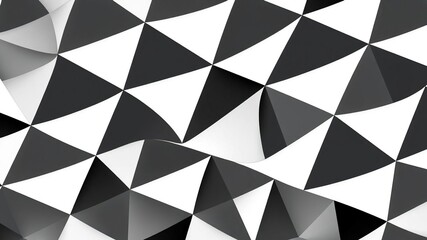 Fototapeta premium A wave-like form of interlocking triangles creates a seamless blend of black and white in a fluid, organic pattern, wave pattern, interlocking triangles, minimalist style