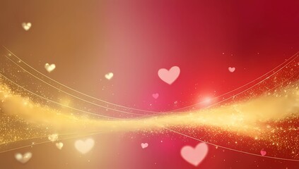 Soft Golden Sparkles on Warm Pink and Red Gradient for a Romantic Valentine&rsquo;s Day Mood